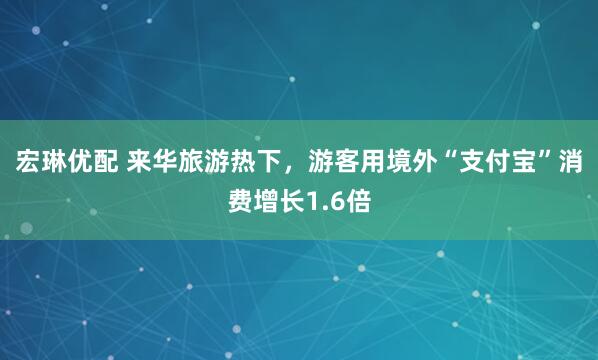 宏琳优配 来华旅游热下，游客用境外“支付宝”消费增长1.6倍